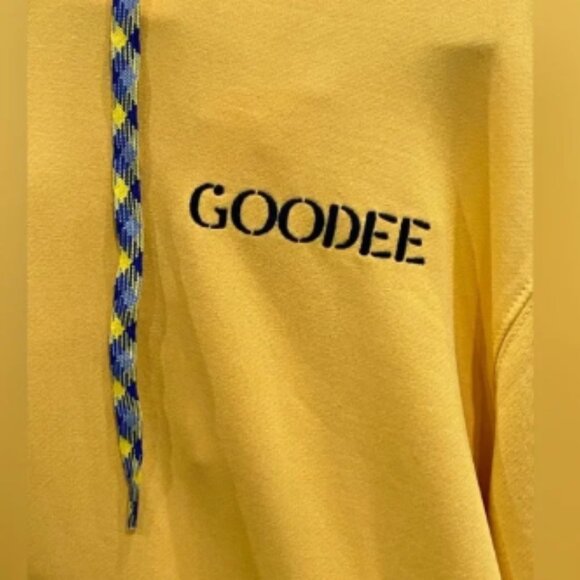 Goodee x KOTN Yellow Unisex Hoodie Pullover Egyptian Cotton Size Medium NWT - Picture 2 of 5